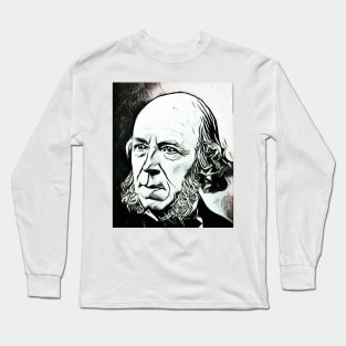 Herbert Spencer Black And White Portrait | Herbert Spencer Artwork 4 Long Sleeve T-Shirt